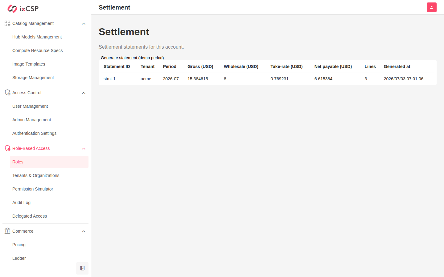 OC settlement
