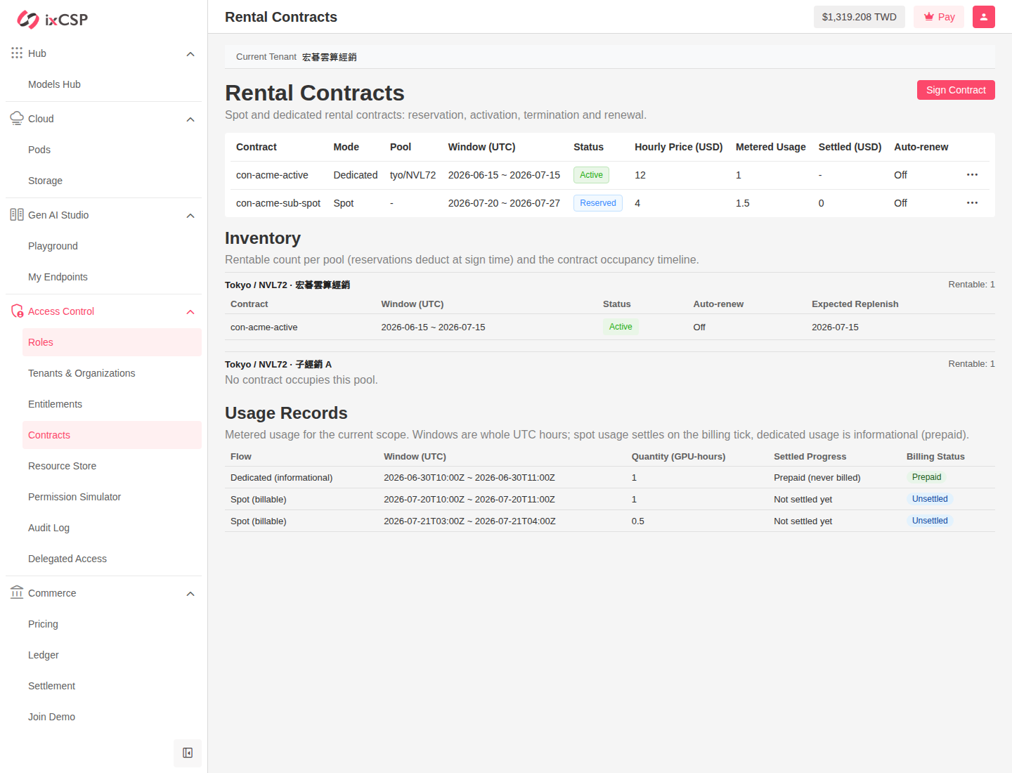 DC contracts page
